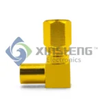 SSMC Female Right Angle Coax Connector Gold Plated for 0.086 S/R & Similar Cables (Solder/Crimp Type) thumbnail 1